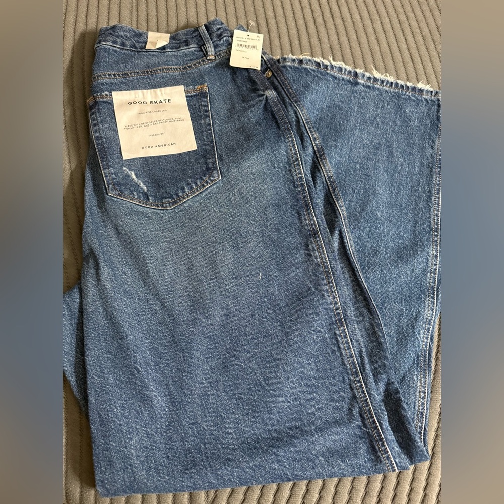Good American Good Skate High Rise Loose Leg Plus Size Jeans